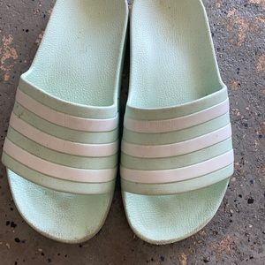 adidas | Shoes | Light Green Adidas Slides | Poshmark